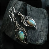 Old silver opal earrings
