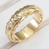 Vintage Golden Ring with Flowers