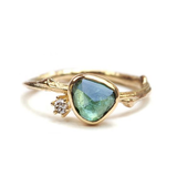 Vintage gold ring with a blue stone