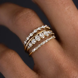 Elegant Vintage Ring Set with Zirconia