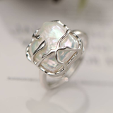 Vintage silver ring with pearl