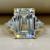Golden Vintage Ring with Square Glass Stone