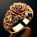 Golden ring with flowers