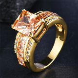 Yellow crystal ring