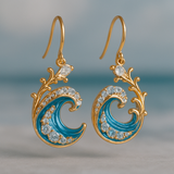 Golden earring with glistening ocean waves