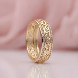 Golden shiny and hollow ring