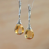 Vintage earrings with yellow crystals