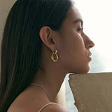 Two-tone vintage metal earrings