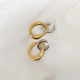 Two-tone vintage metal earrings