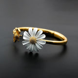 Vintage Gold Bracelet with Daisy and Bee