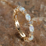 Vintage Gold Ring with Opal Eternity
