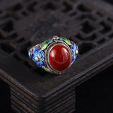 Adjustable Vintage Ring with Silver and Southern Tourmaline