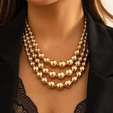 Bold golden layered necklace