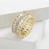 Golden Vintage Expanding Ring with Crystals