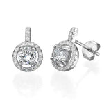 Margaret | Round Cubic Zirconia Earrings